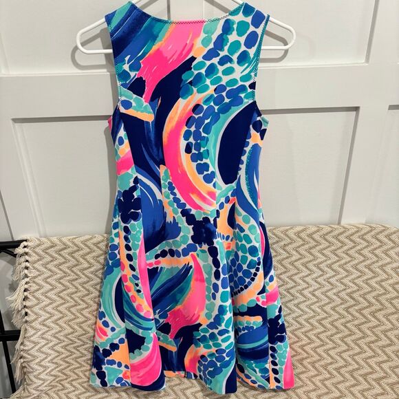 Lilly Pulitzer Sally Knit Fit & Flare Scuba Dress Multi Ocean Jewels - Picture 10 of 10